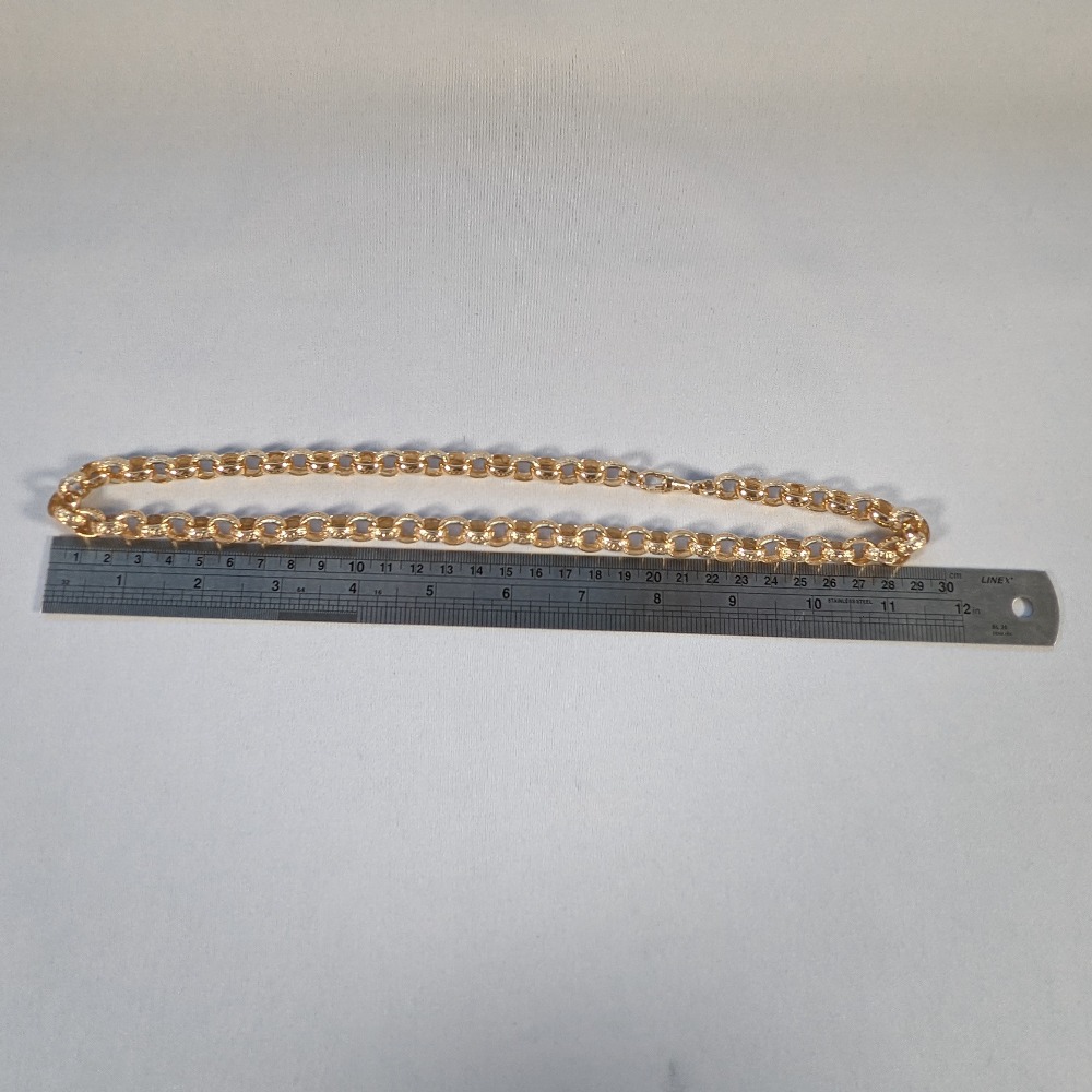 Pre-owned 9ct Yellow Gold Belcher Chain with Pattern on Every Other ...